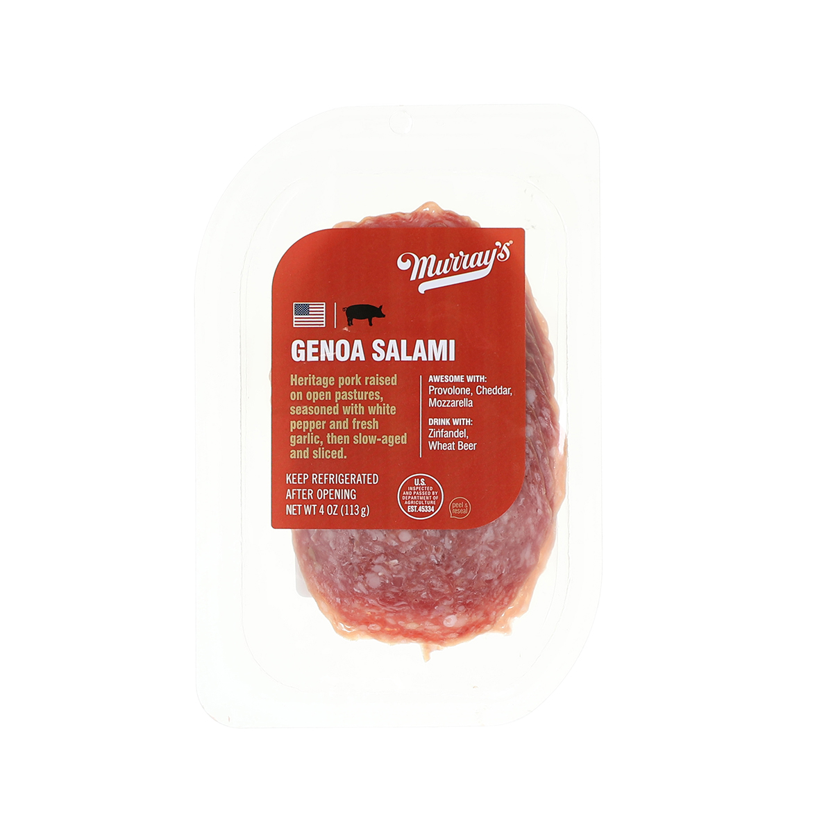 Murray's Sliced Genoa Salami Charcuterie & Salumi Baldor Specialty