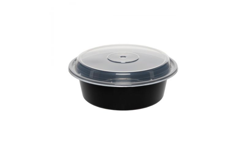 Round Plastic To Go Container with Lid
