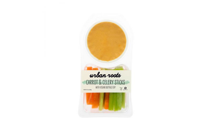 Carrot and Celery Sticks with Vegan Buffalo Dip
