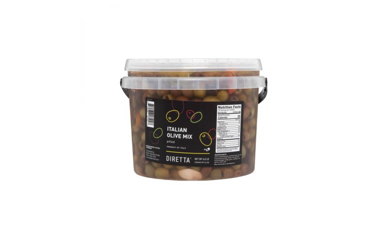 Pitted Black and Green Italian Mixed Olives