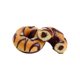 Cocoa Hazelnut Filled Dot Doughnuts