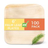 Indo Square Natural Palm Leaf Plate 8in x 8in x 0.5in