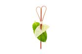 Red Bamboo Heart Skewer - Handmade - 4.75in x 1.5in