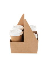 Kraft Paper Altalena Drink Carrier - Fits 4 Cups