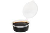 2 oz Clear Plastic Portion Cup with Hinged Lid