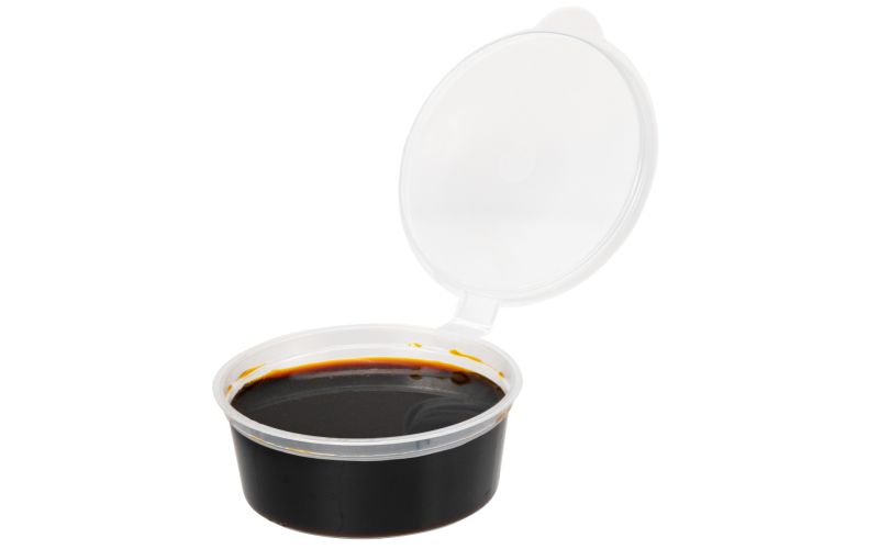 2 oz Clear Plastic Portion Cup with Hinged Lid