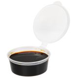 2 oz Clear Plastic Portion Cup with Hinged Lid