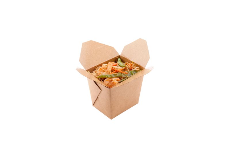 16 oz Square Kraft Paper Noodle Take Out Container