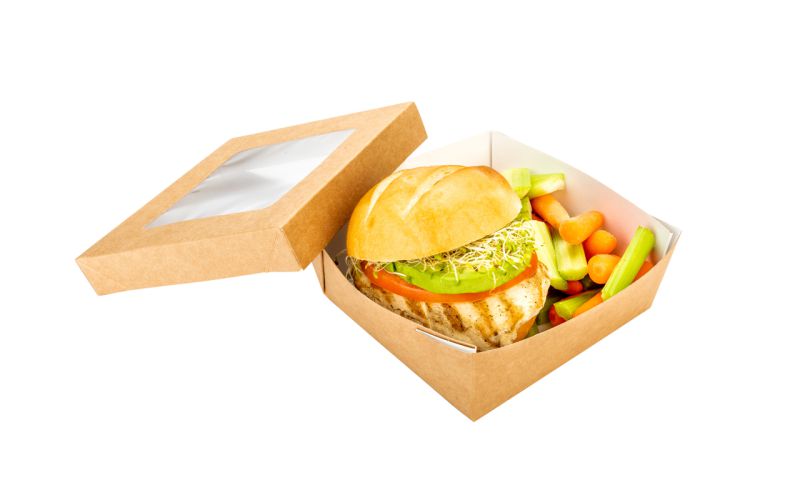 27 oz Square Kraft Paper Medium Take Out Container