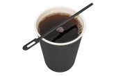 Black Plastic Keyhole Coffee Stirrer - 6in