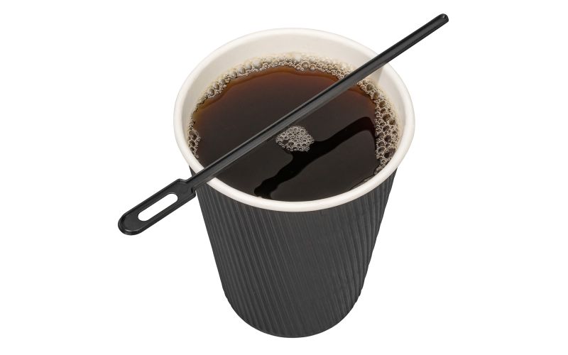 Black Plastic Keyhole Coffee Stirrer - 6in