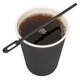 Black Plastic Keyhole Coffee Stirrer - 6in