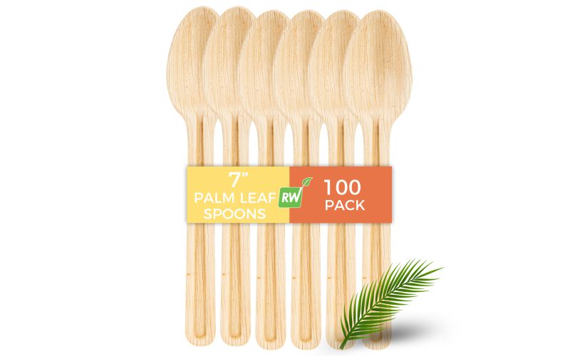 Natural Palm Leaf Spoon - 7in