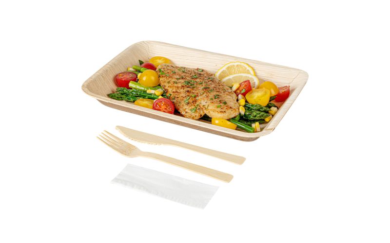 Natural Bamboo Disposable Fork / Knife Set - 7in