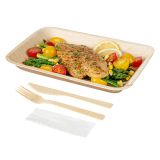 Natural Bamboo Disposable Fork / Knife Set - 7in
