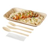 Natural Bamboo Disposable Cutlery Set - 7in