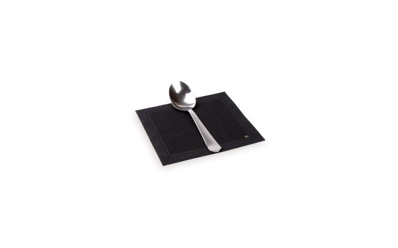 Square Black Cotton Cocktail Napkin, Organic - 4.5in x 4.5in