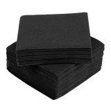 Square Black Paper Linen-Feel Cocktail Napkin - Air Laid