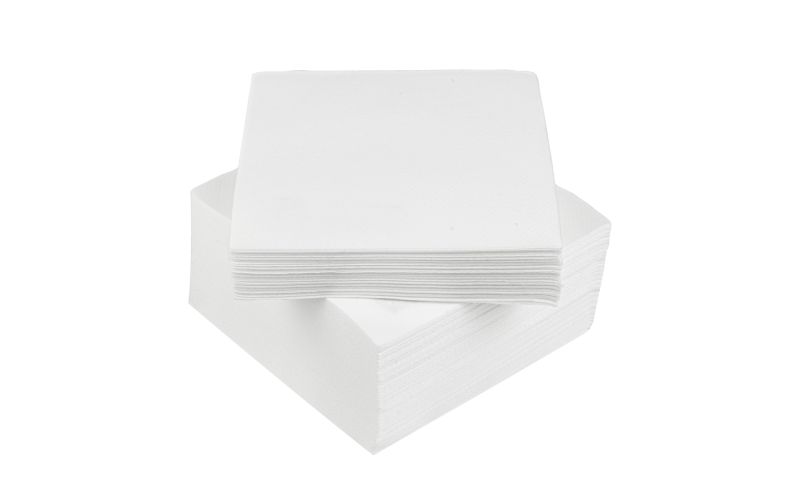 Square White Paper Linen-Feel Cocktail Napkin - Air Laid