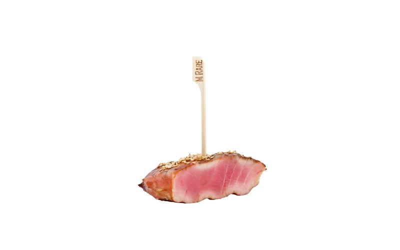 Natural Bamboo Paddle Skewer/Food Marker, Medium Rare - 4in