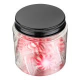 8 oz Round Clear Plastic Jar with Black Aluminum Lid