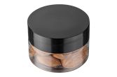 1 oz Round Clear Plastic Jar with Black Plastic Lid