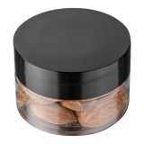 1 oz Round Clear Plastic Jar with Black Plastic Lid