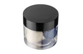 2 oz Round Clear Plastic Jar with Black Plastic Lid