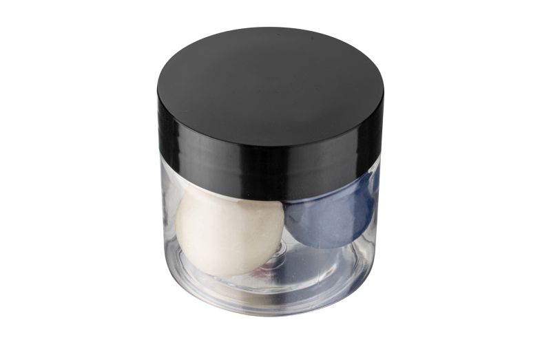 2 oz Round Clear Plastic Jar with Black Plastic Lid