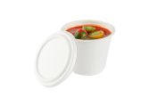 Round White Sugarcane Lid - Fits 15 oz Soup Cup