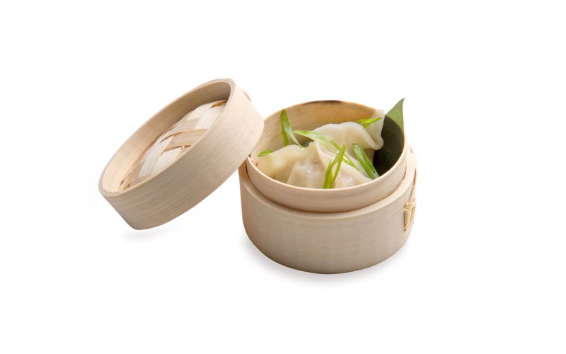 2 oz Round Natural Bamboo Mini Steamer