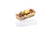 2 oz Rectangle Clear Plastic Tin Can with Lid