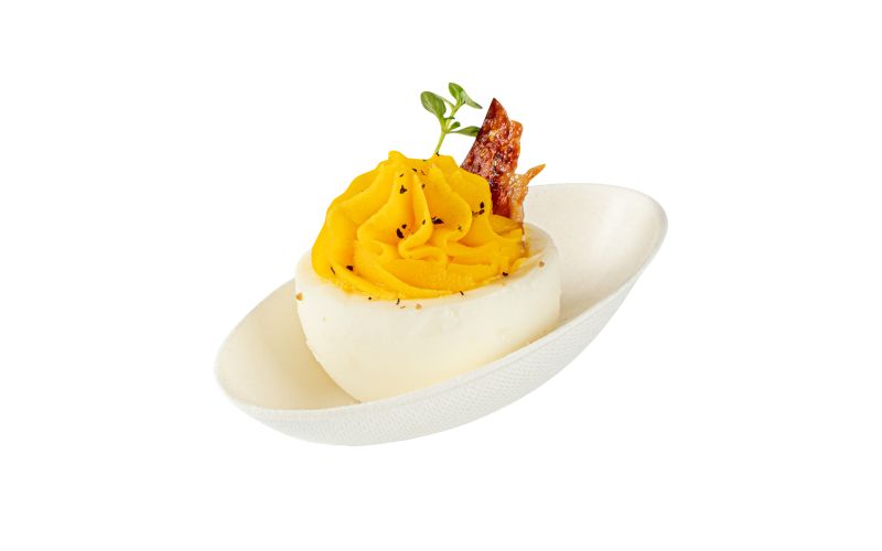 White Sugarcane Egg-Shaped Tasting Dish