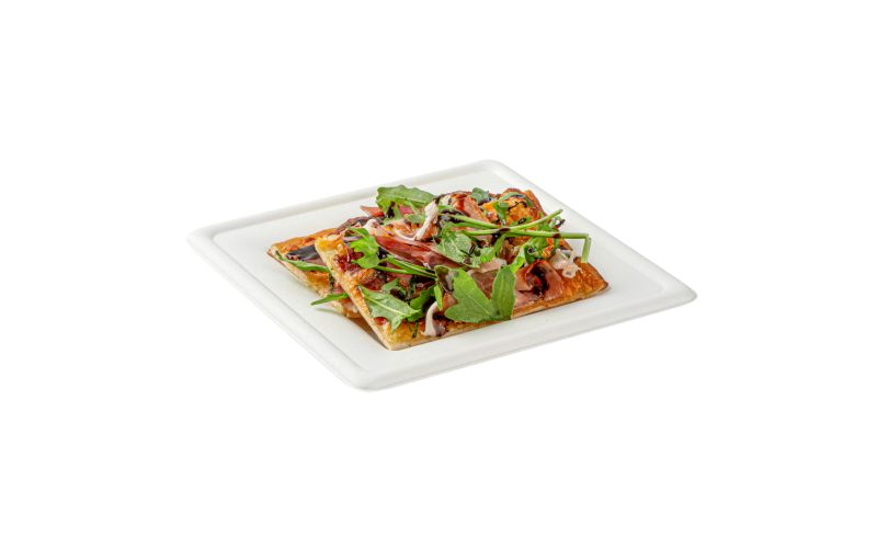 Square White Sugarcane Medium Plate