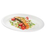 Oval White Sugarcane Large Plate