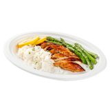 Oval White Sugarcane Medium Plate