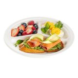 White Sugarcane Plate, 3-Compartment