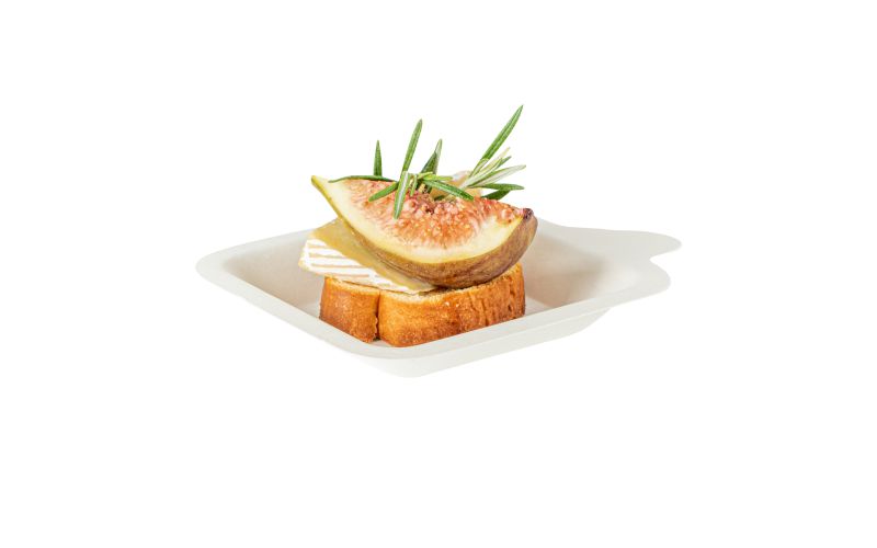Square White Sugarcane Small Plate