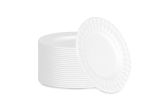 Round White Sugarcane Plate with Diamond Rim
