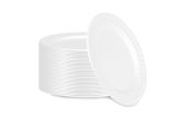 Round White Sugarcane Plate with Diamond Rim