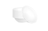 16 oz White Sugarcane Bowl with Diamond Rim