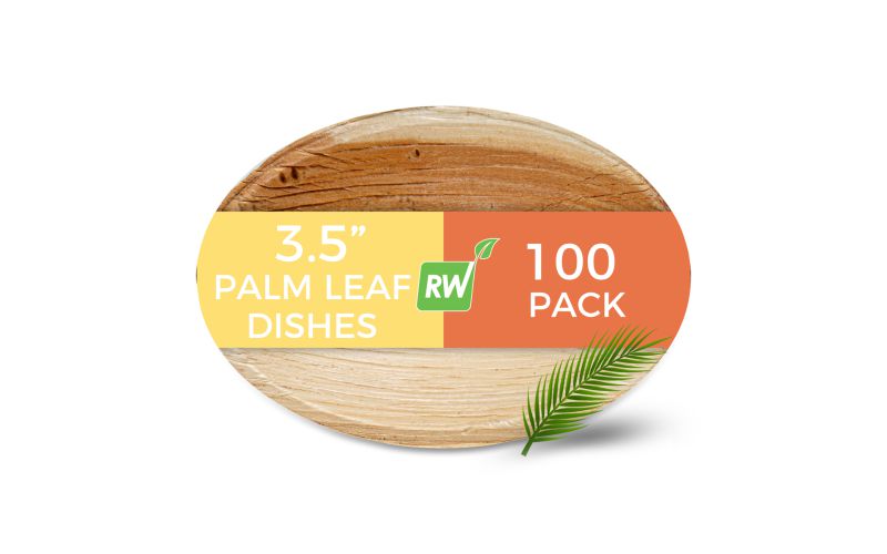 Egg-Shaped Natural Palm Leaf Dish