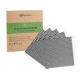 Black & White Stripe Paper Bakery Wrap & Basket Liner