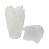 3.5 oz Round White Paper Tulip Baking Cup