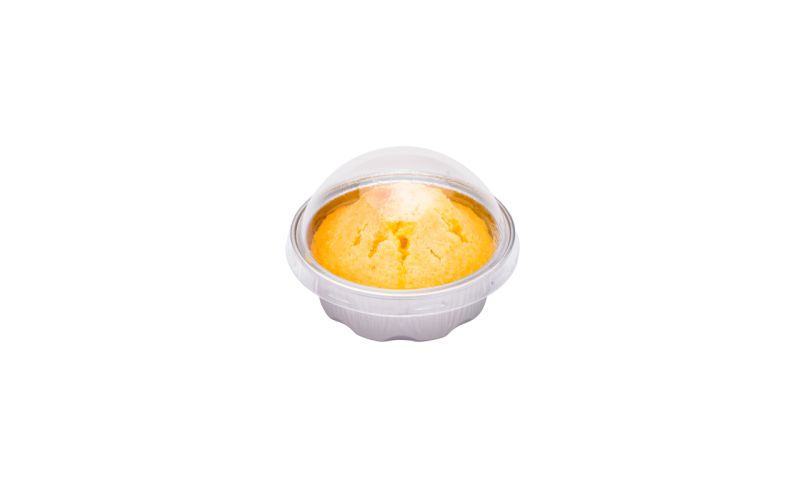 2 oz Round Silver Aluminum Baking Cup with Plastic Dome Lid