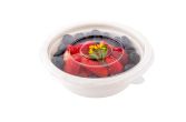 Round Clear Plastic Flat Lid - Fits 12 oz Salad Bowl