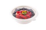 Round Clear Plastic Flat Lid - Fits 12 oz Salad Bowl