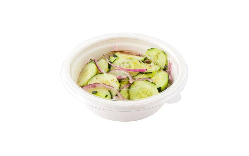 Round Clear Plastic Flat Lid - Fits 18 oz Salad Bowl