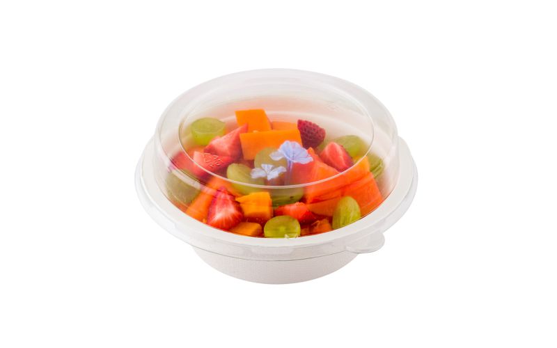 Round Clear Plastic Dome Lid - Fits 18 oz Salad Bowl
