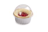 4 oz Round Silver Aluminum Baking Cup with Plastic Dome Lid